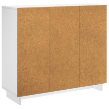 Бюфет ORBITA с фрезовани фронтове с абстрактни кръгови линии, бял, 85,5 x 31 x 75 см