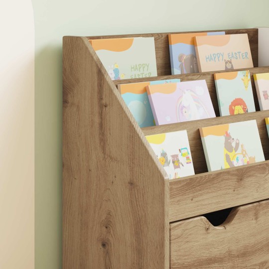Детска етажерка за книги с чекмедже, с декор дъб артизан, 60 x 29,5 x 69 см