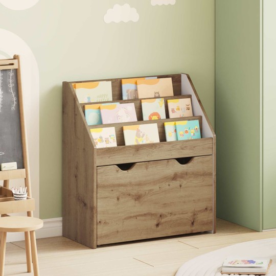 Детска етажерка за книги с чекмедже, с декор дъб артизан, 60 x 29,5 x 69 см