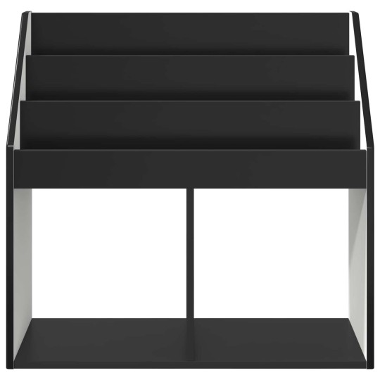 Детска етажерка за книги с открити отделения, черна, 72,5 x 29,5 x 69 см