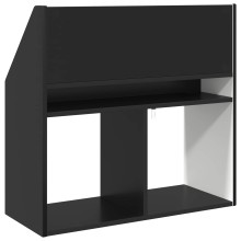 Детска етажерка за книги с открити отделения, черна, 72,5 x 29,5 x 69 см