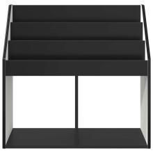 Детска етажерка за книги с открити отделения, черна, 72,5 x 29,5 x 69 см