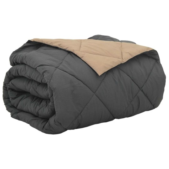 Двулицева лятна олекотена завивка Color Warm с полиестерен пълнеж, 200 г/м², в цвят антрацит и таупе
