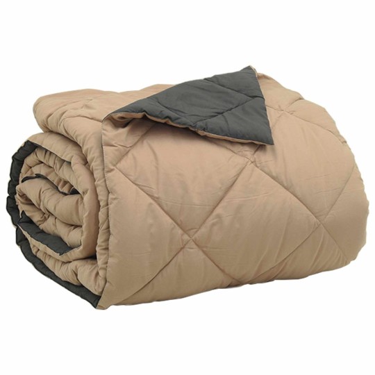 Двулицева лятна олекотена завивка Color Warm с полиестерен пълнеж, 200 г/м², в цвят антрацит и таупе