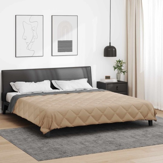 Двулицева лятна олекотена завивка Color Warm с полиестерен пълнеж, 200 г/м², в цвят антрацит и таупе