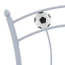 Единично метално легло STRIKER с футболни мотиви, сиво