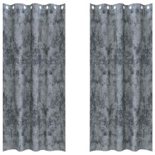 Кадифени завеси в цвят сив с метални халки, 2 бр., 140 x 260 см