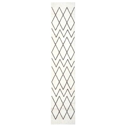 Килим за кухня Tribal Pattern, бял 300 x 60 см Кадифе