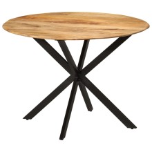 Кръгла трапезна маса ⌀110 x 78 см в стил Mid-Century Modern, мангово дърво масив и черна стомана
