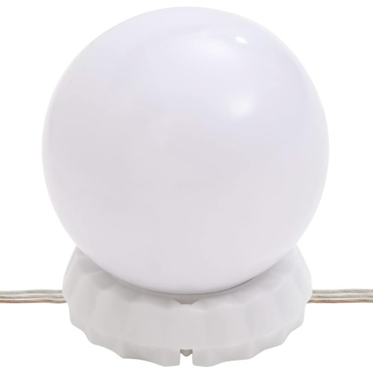 Кръгло стенно огледало без рамка с 8 регулируеми LED крушки ⌀ 50 см