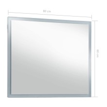LED стенно огледало за баня с периферна светеща рамка, 80x60 см
