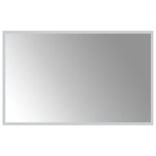 LED стенно огледало за баня с периферна светеща рамка и USB захранване, 50x80 см