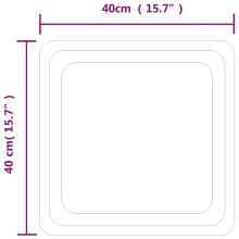 LED стенно огледало за баня с USB захранване и периферна светеща рамка с омекотени ъгли, 40x40 см