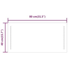LED стенно огледало за баня с USB захранване и странично точково осветление, 40x80 см