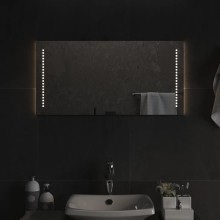 LED стенно огледало за баня с USB захранване и странично точково осветление, 40x80 см