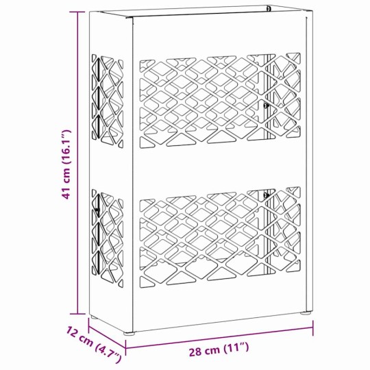 Метална поставка за чадъри GRID, бяла, 28 x 12 x 41 см