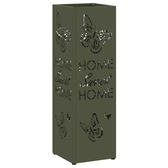 Метална поставка за чадъри HOME, маслиненозелена, 15,5 x 15,5 x 49 см