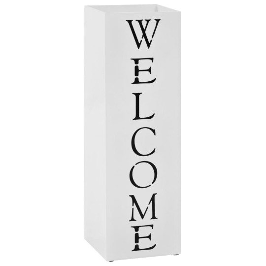 Метална поставка за чадъри WELCOME, бяла, 15,5 x 15,5 x 48,5 см