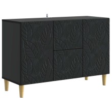 Нисък шкаф FLORA с 2 врати и 2 чекмеджета, черен, 89 x 34,5 x 60 см