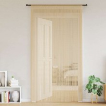 Пердета с ресни в цвят бежов за тръбен корниз, 2 бр., 140 x 250 см
