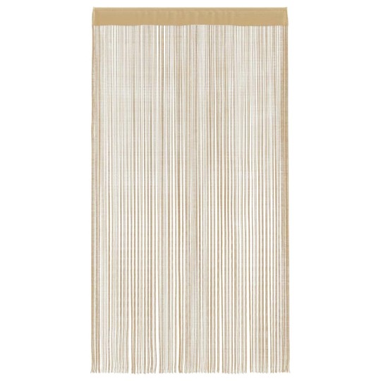 Пердета с ресни в цвят бежов за тръбен корниз, 2 бр., 140 x 250 см