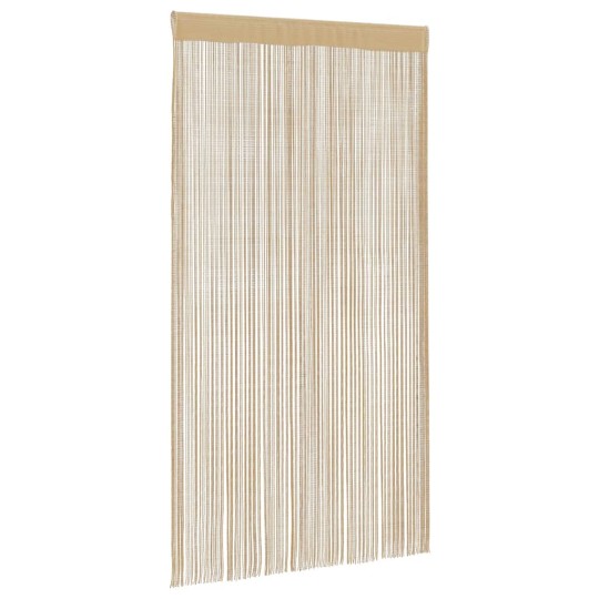 Пердета с ресни в цвят бежов за тръбен корниз, 2 бр., 140 x 250 см