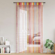 Пердета с ресни в цвят многоцветен за тръбен корниз, 2 бр., 140 x 250 см