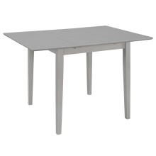 Разтегателна трапезна маса в стил Scandinavian, сив масив и МДФ, 80-120 x 80 см