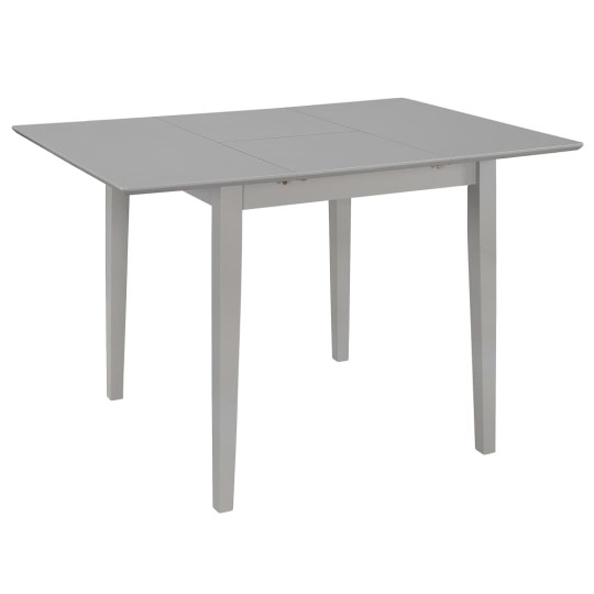 Разтегателна трапезна маса в стил Scandinavian, сив масив и МДФ, 80-120 x 80 см