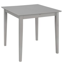 Разтегателна трапезна маса в стил Scandinavian, сив масив и МДФ, 80-120 x 80 см