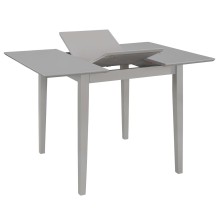 Разтегателна трапезна маса в стил Scandinavian, сив масив и МДФ, 80-120 x 80 см