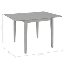 Разтегателна трапезна маса в стил Scandinavian, сив масив и МДФ, 80-120 x 80 см