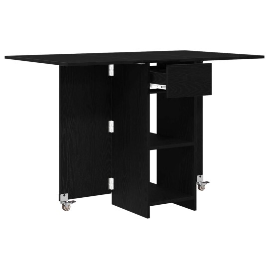 Сгъваема трапезна маса в стил Modern Minimalist, ЛПДЧ черен дъб, 115 x 70 см