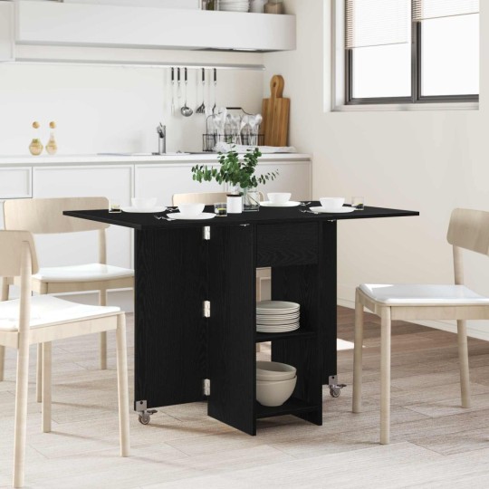 Сгъваема трапезна маса в стил Modern Minimalist, ЛПДЧ черен дъб, 115 x 70 см