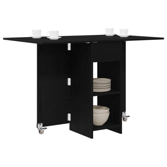 Сгъваема трапезна маса в стил Modern Minimalist, ЛПДЧ черен дъб, 115 x 70 см