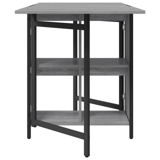 Сгъваема трапезна маса в стил Modern Minimalist, ЛПДЧ сив сонома и черен метал, 144 x 60 см