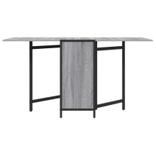 Сгъваема трапезна маса в стил Modern Minimalist, ЛПДЧ сив сонома и черен метал, 144 x 60 см