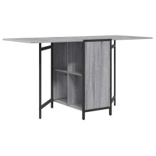 Сгъваема трапезна маса в стил Modern Minimalist, ЛПДЧ сив сонома и черен метал, 144 x 60 см