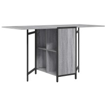 Сгъваема трапезна маса в стил Modern Minimalist, ЛПДЧ сив сонома и черен метал, 144 x 60 см