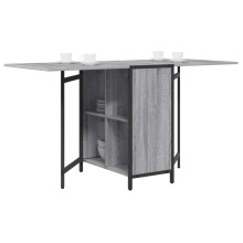 Сгъваема трапезна маса в стил Modern Minimalist, ЛПДЧ сив сонома и черен метал, 144 x 60 см