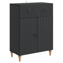 Шкаф ARCO с 2 врати и чекмедже, черен, 66 x 34,5 x 90 см