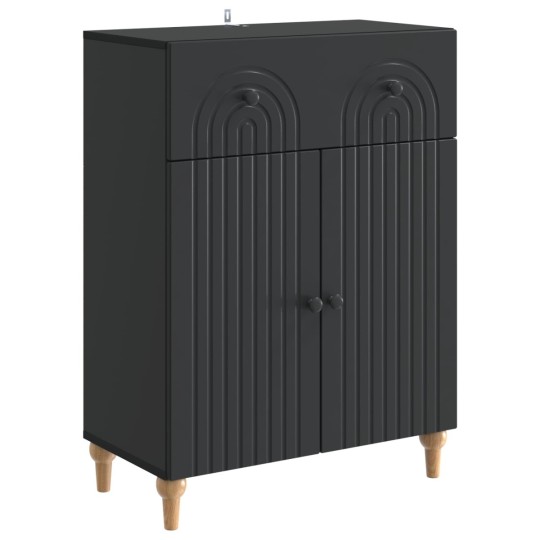 Шкаф ARCO с 2 врати и чекмедже, черен, 66 x 34,5 x 90 см
