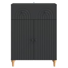 Шкаф ARCO с 2 врати и чекмедже, черен, 66 x 34,5 x 90 см
