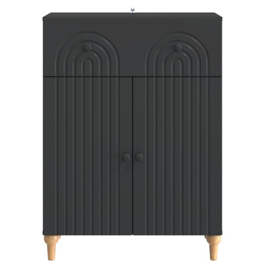 Шкаф ARCO с 2 врати и чекмедже, черен, 66 x 34,5 x 90 см