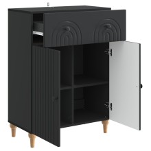 Шкаф ARCO с 2 врати и чекмедже, черен, 66 x 34,5 x 90 см