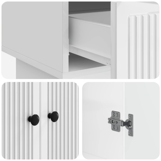 Шкаф LINEA с 2 врати и 2 чекмеджета, бял гланц, 66 x 34,5 x 95 см