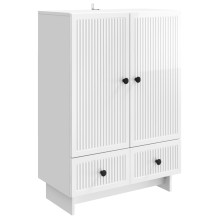 Шкаф LINEA с 2 врати и 2 чекмеджета, бял гланц, 66 x 34,5 x 95 см