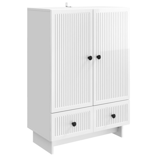 Шкаф LINEA с 2 врати и 2 чекмеджета, бял гланц, 66 x 34,5 x 95 см