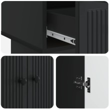 Шкаф LINEA с 2 врати и 2 чекмеджета, черен, 66 x 34,5 x 95 см