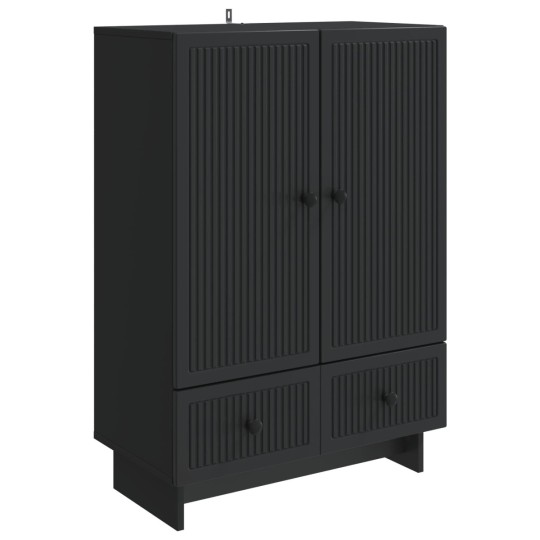 Шкаф LINEA с 2 врати и 2 чекмеджета, черен, 66 x 34,5 x 95 см